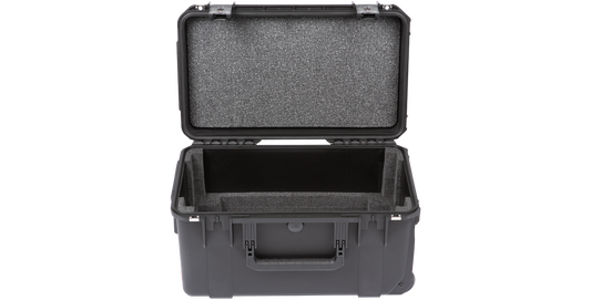 Open Injection Molded Fly Rack showing empty foam-padded interior, designed for lightweight and durable equipment storage.