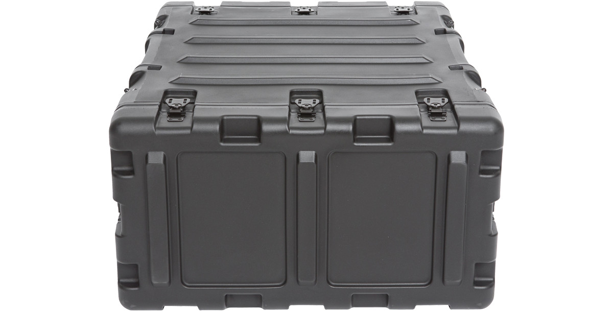 Back view of 4U 20-Inch Shockproof Rack Case showing sealed rear panel and heavy-duty latches for maximum equipment safety.