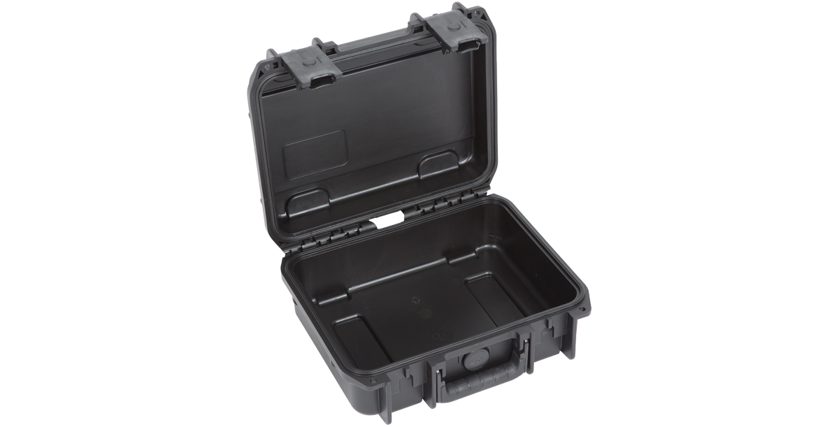 Durable iSeries 1209-4 case shown open with reinforced corners and waterproof seal, perfect for accessory kits and outdoor use.