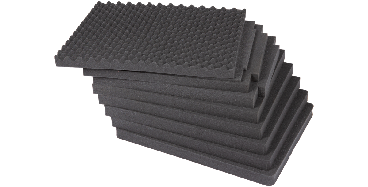 Replacement cubed foam for iSeries 2922-16 case, designed for a snug fit and enhanced shock absorption in single-lid protective cases.