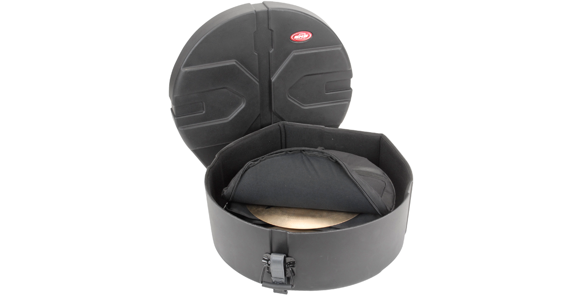 Open Cymbal Transport Case - Cymbal Safe displaying internal padded dividers and cymbal storage for safe and organized transport.