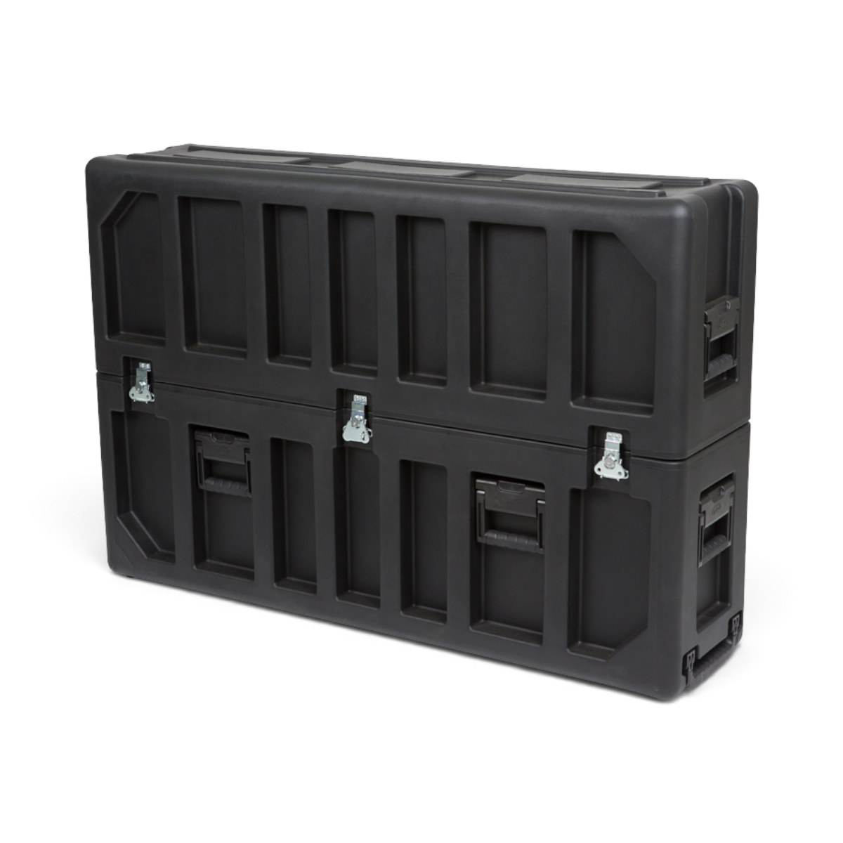 SKB Cases FP Series 4250 black rotationally molded polyethylene flat screen transport case with heavy-duty latches.