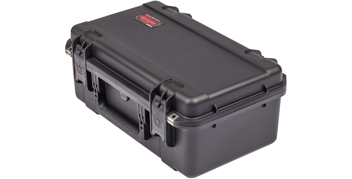 Angled top view of iSeries 2011-8 case with reinforced corners and secure latches. Ideal for protecting sensitive equipment during travel.