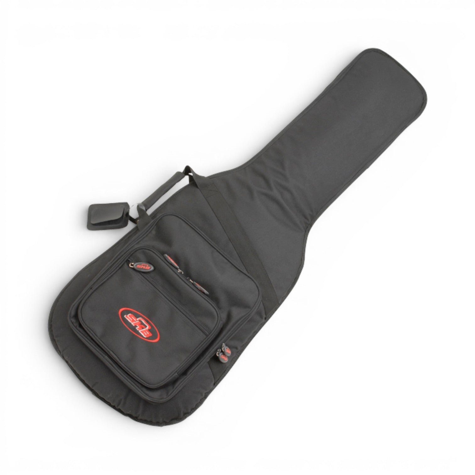 Electric Guitar Gig Bag - Perfect Fit for Solid Bodies featuring dual front accessory pouches, durable zippers, and a sleek black design.