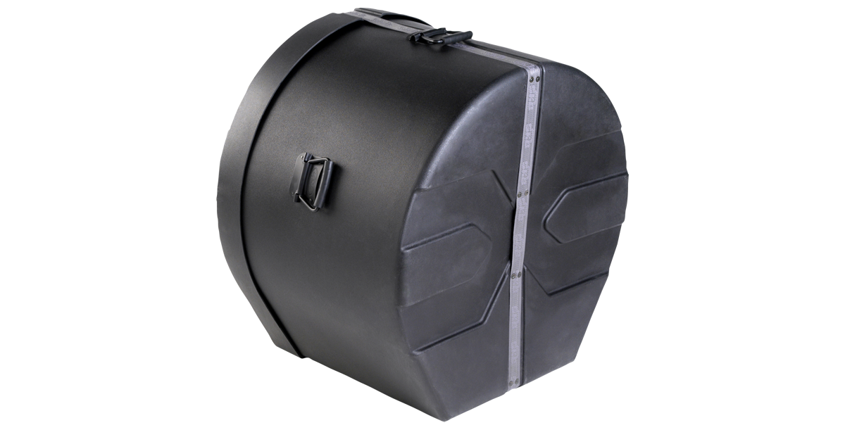 Marching Bass Drum Case - Durable Protection | Roto-molded with side handle and secure strap, ideal for percussion transport and storage.