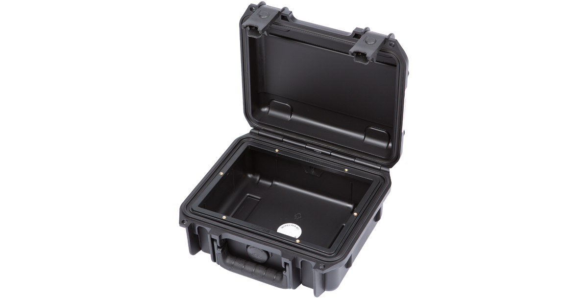 Angled view of 3i-0907-4 case designed to fit the 3i-0907-PRK Panel Mounting Ring Kit for secure panel integration.