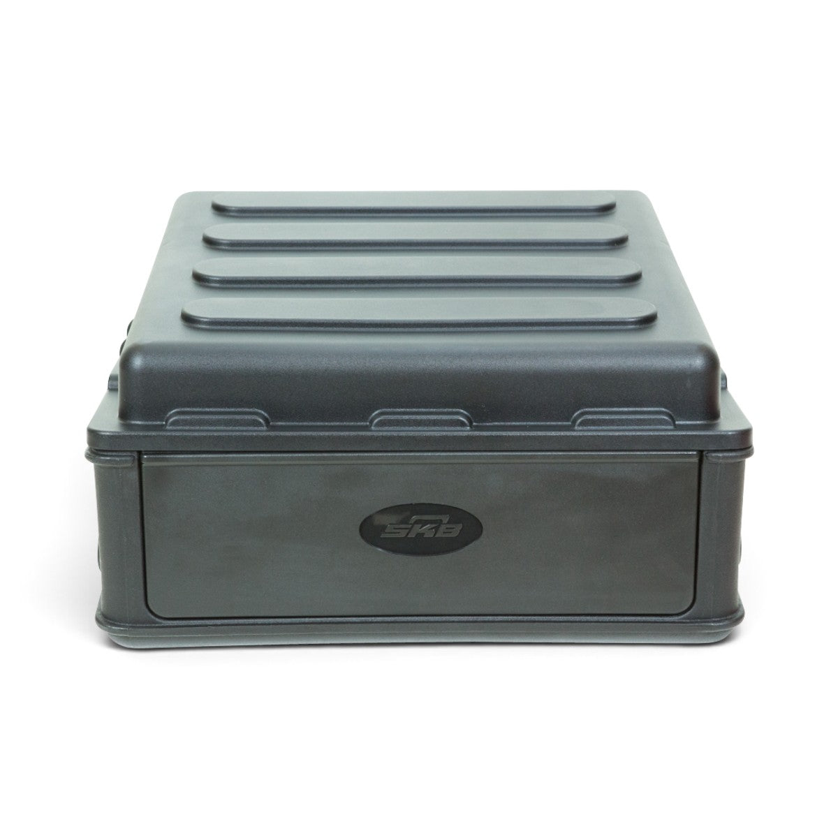 Top-down view of closed 10U Mixer Rack Case with ribbed hard lid, ideal for protecting audio gear during transport.