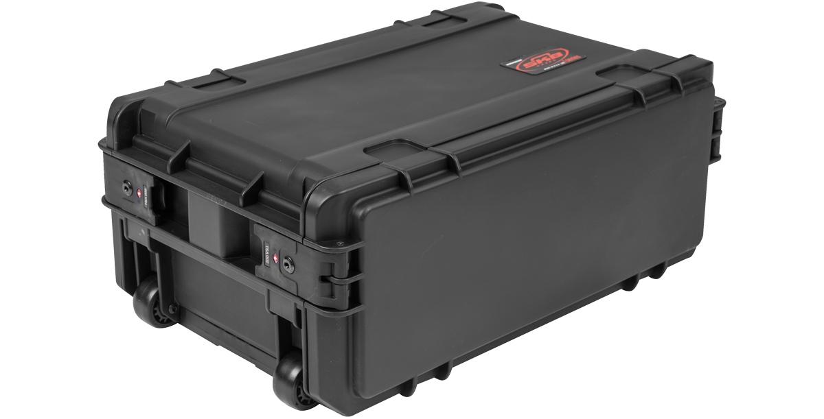 Closed Compact Injection Molded Rack with sealed doors and TSA-locking latches for secure transport and storage.