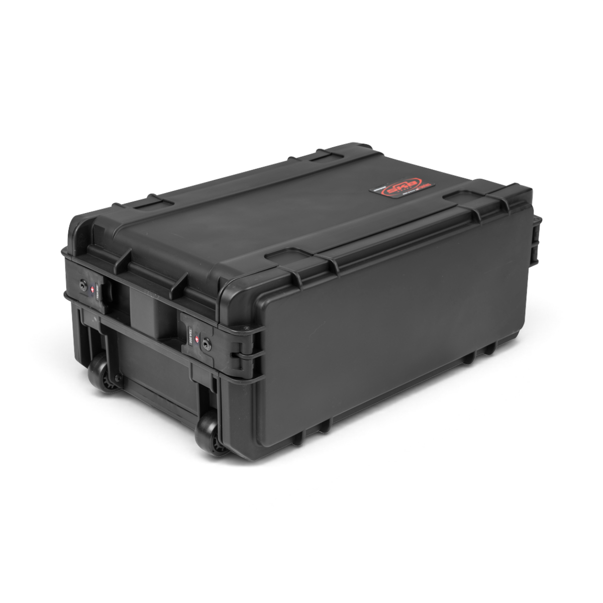 Closed Compact Injection Molded Rack with sealed doors and TSA-locking latches for secure transport and storage.