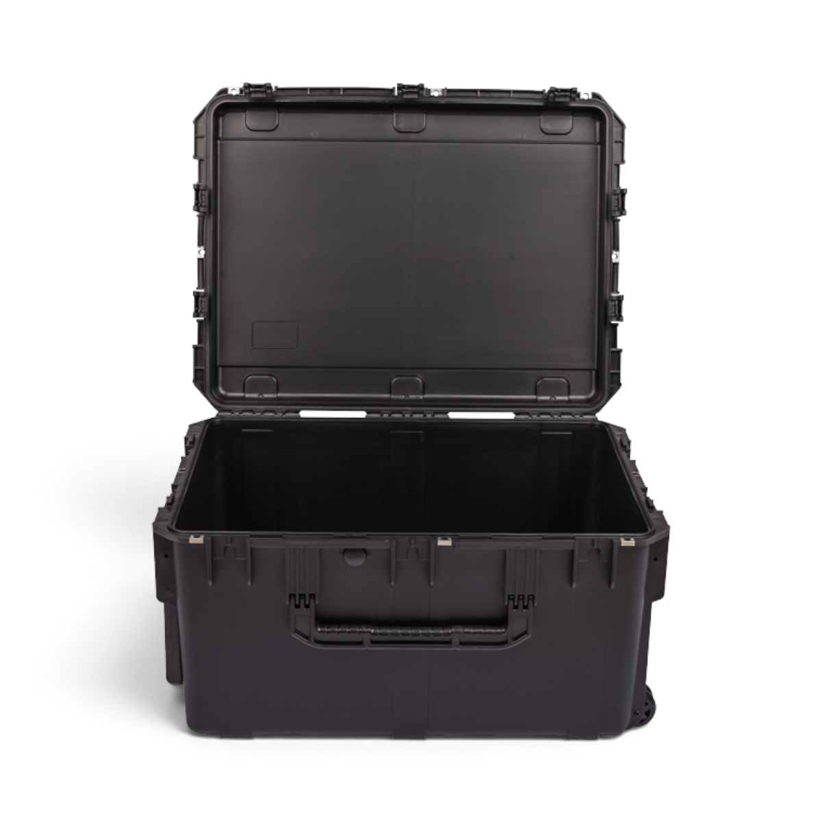 SKB Cases iSeries 2922-16 waterproof hard case in black, open view showing durable polypropylene construction.