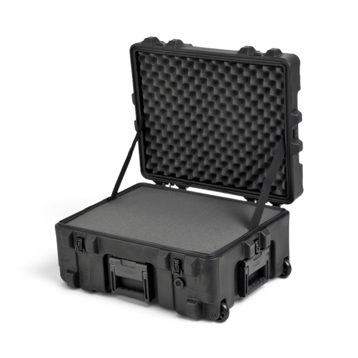 SKB Cases rSeries 2217-10 black roto-molded waterproof equipment case with interior foam and built-in wheels