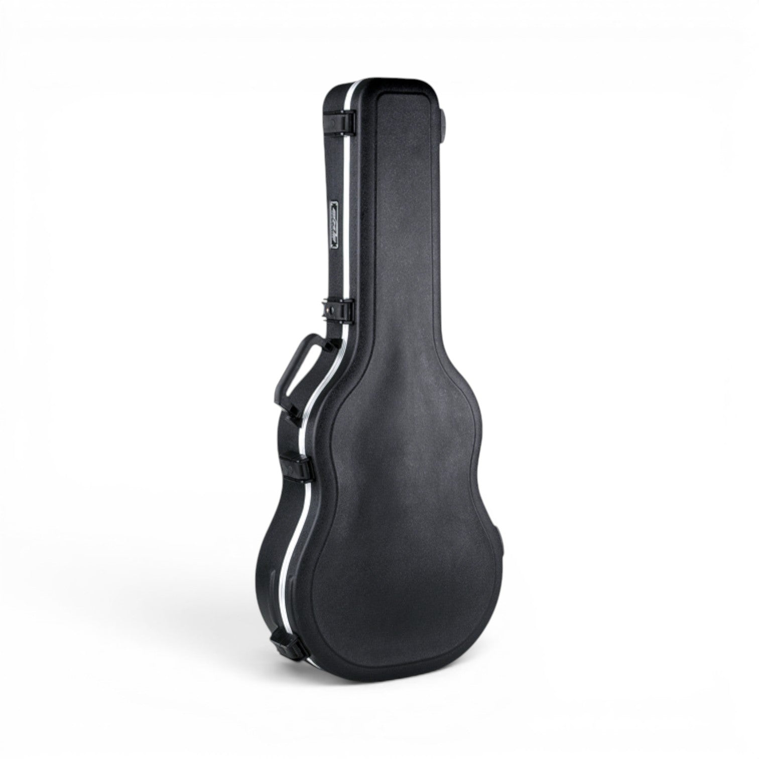 Durable Acoustic Guitar Case - Dreadnought & 12-String shown at an angle, highlighting its reinforced edges and cushion grip handle.