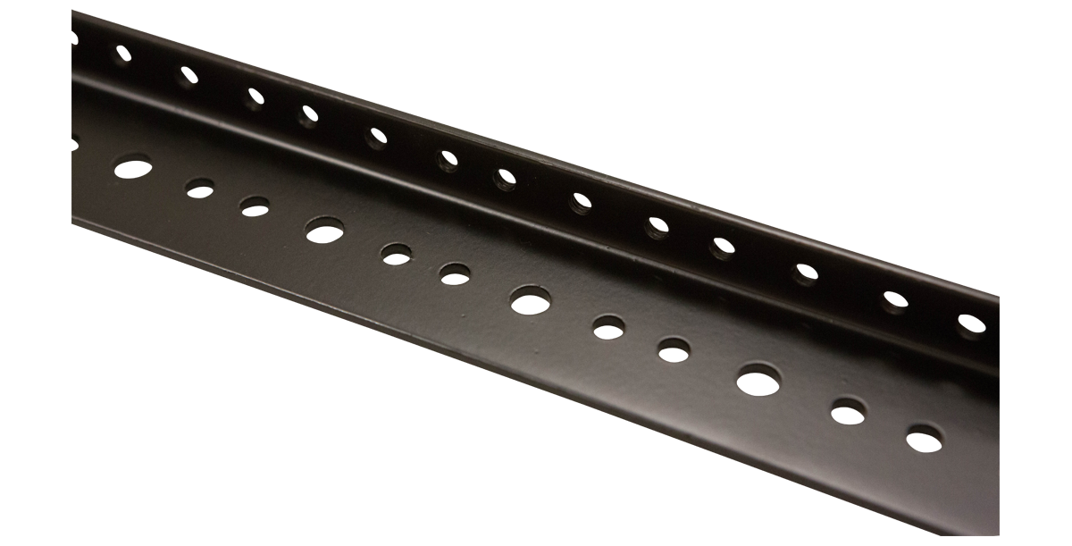 4U Rear Rack Rail Kit with precision-drilled holes for secure server mounting. Ideal rear rail kit for racks in pro audio or IT setups.