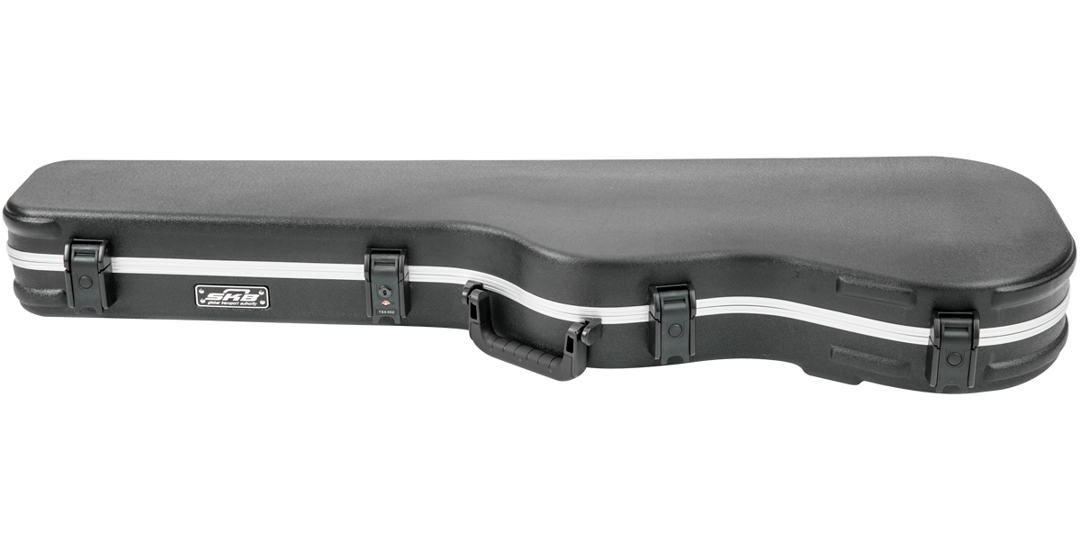 Precision Jazz Bass Case - TSA Lock Protection closed, featuring TSA-approved locking system and reinforced edges for secure transport.