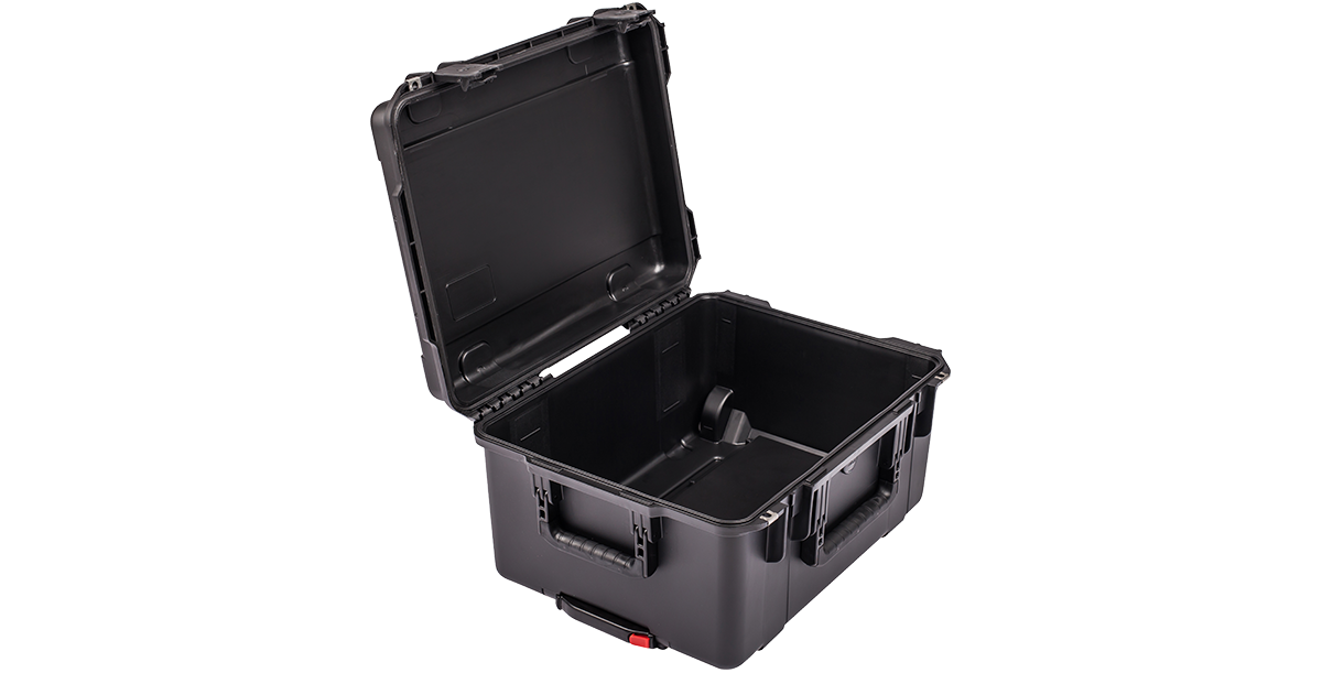 Open iSeries 2015-10 Waterproof Case showing empty interior, ideal for customizing storage of household or video accessories.