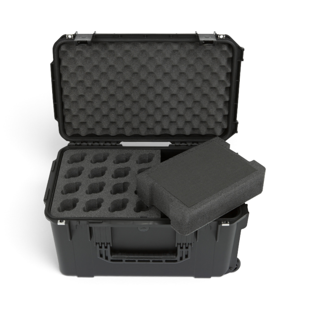 SKB Cases iSeries waterproof wireless microphone case with custom foam interior for 16 mics and accessory tray