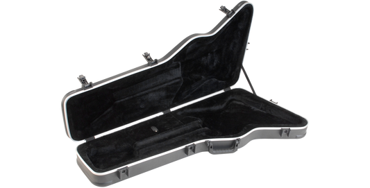 Firebird Guitar Case - Hardshell Protection with plush black interior and molded ABS shell, ideal for Explorer® guitars and pointy styles.
