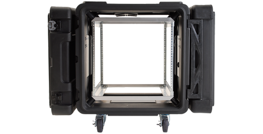 24-Inch Shock Rack Case with open front view showing aluminum chassis and deep interior for secure IT and server equipment storage.