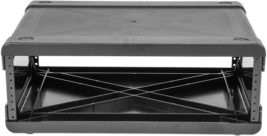 3U Rack Frame Injection Molded - Modular Setup with steel rack rails and rubber feet, ideal for Fly Rack system integration.