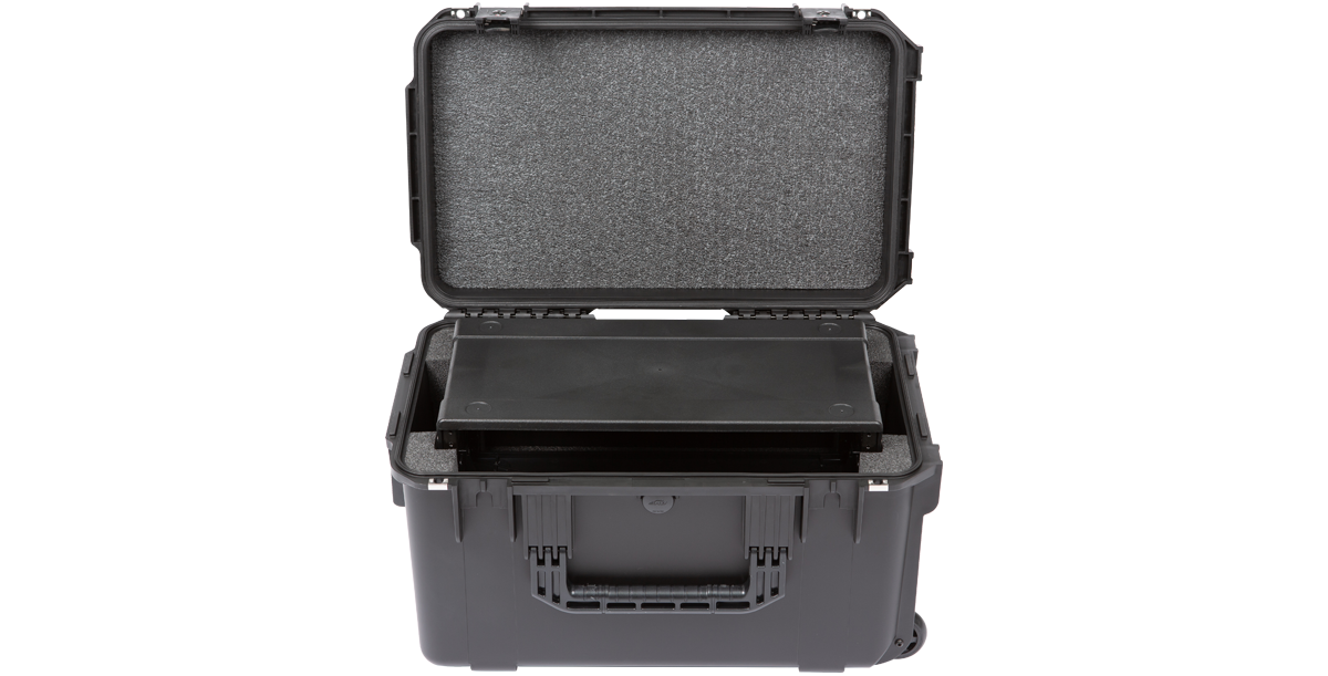 Injection Molded Shallow Rack - 4U iSeries Fly Rack with foam interior for secure recording equipment transport and lightweight protection.