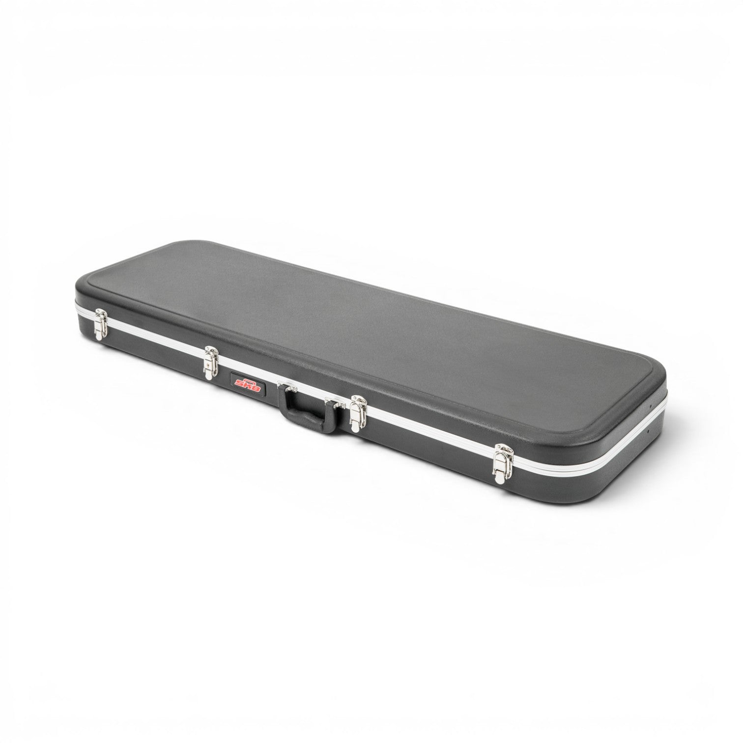 Electric Bass Guitar Case - Economy shown closed at an angle, featuring reinforced edges and ergonomic handle for easy carrying.