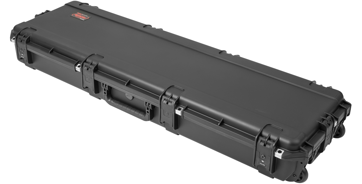 Closed Waterproof Bass Guitar Case with TSA latches and rugged exterior shell designed for maximum protection and travel durability.