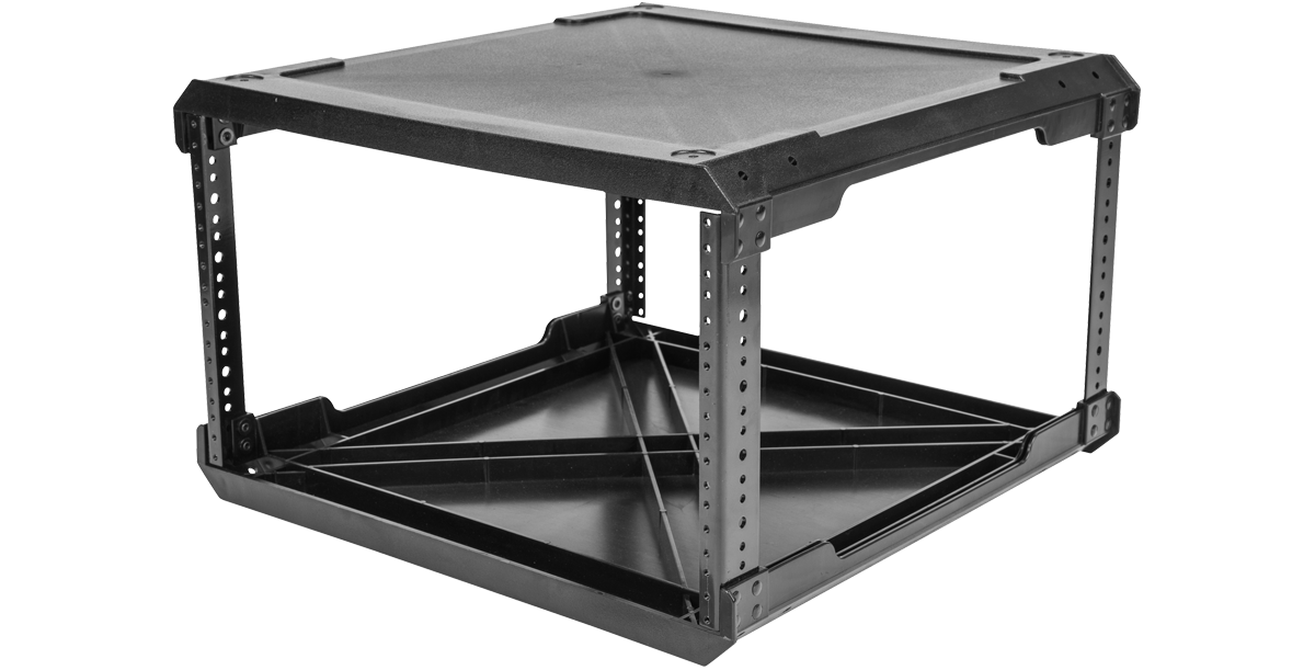 6U Rack Frame - Injection Molded | Steel Rails, Modular 6U Rack Frame - Injection Molded | Steel Rails, Modular