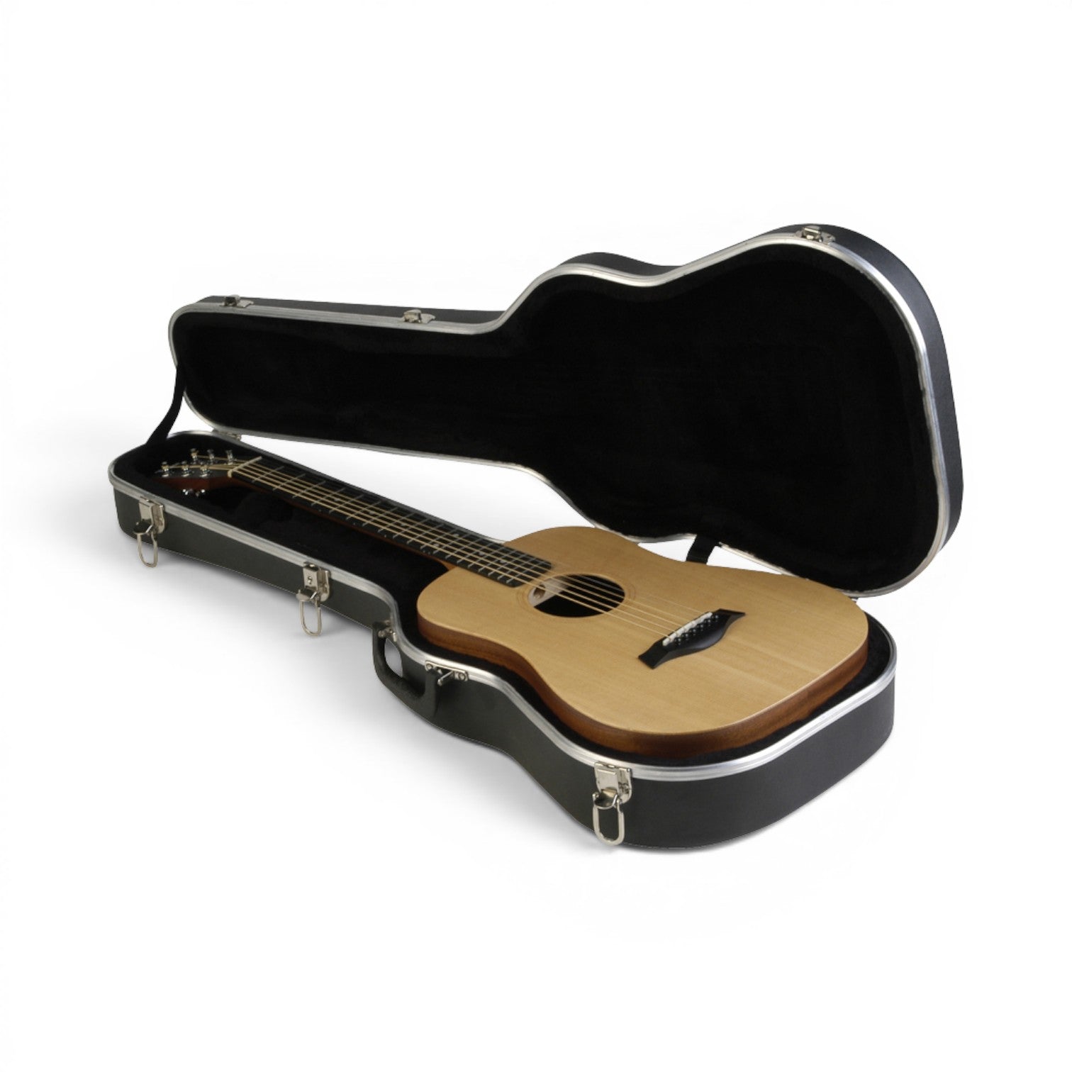 Interior view of Baby Taylor Martin LX Guitar Case - Protect with Style, showcasing a snug fit for Martin LX guitar with padded lining.