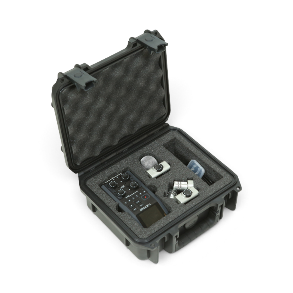 SKB Cases iSeries waterproof hard case for Zoom H6 recorder with custom foam interior and accessory compartments