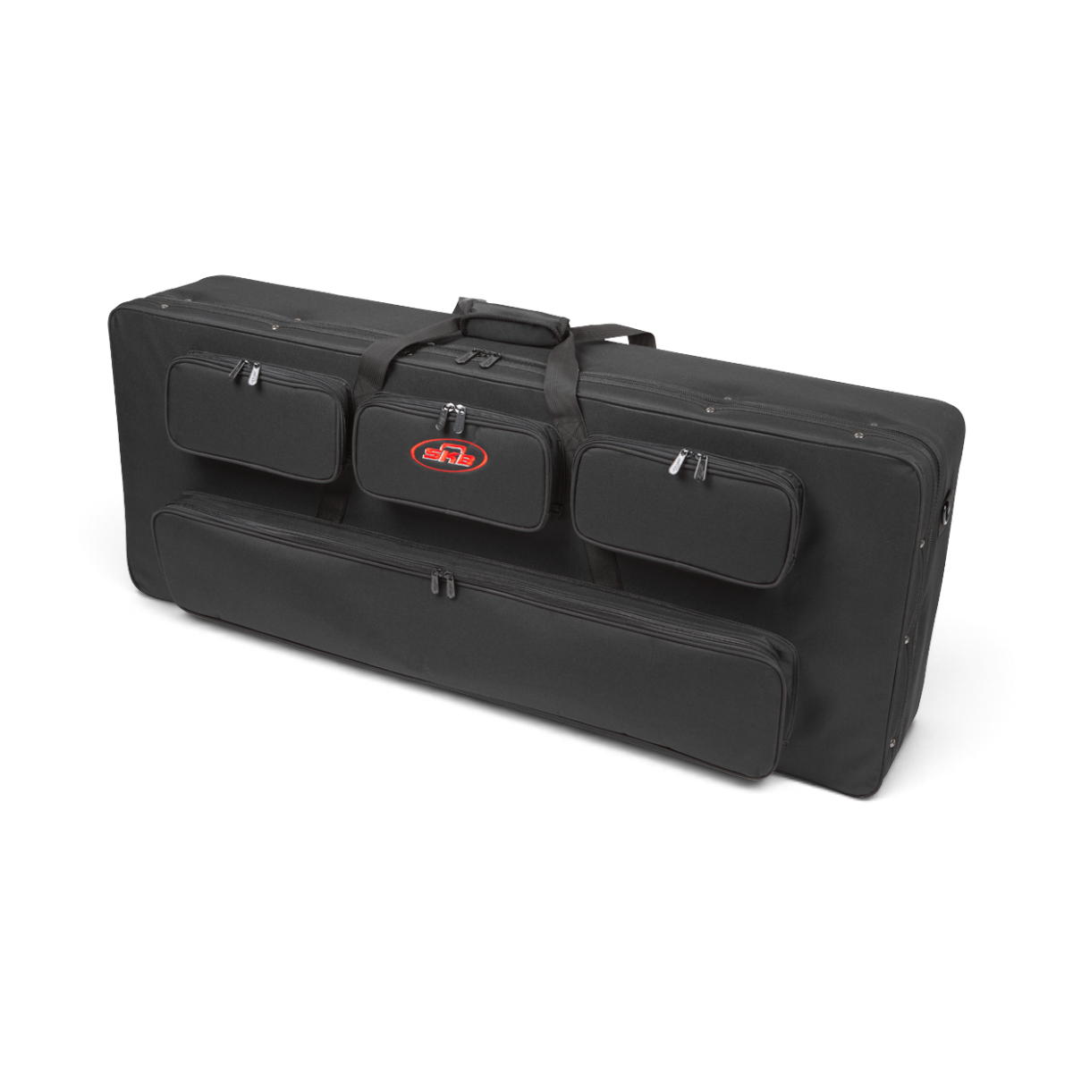 SKB Cases Hybrid 4115 medium bow case in black ballistic nylon with multiple accessory storage pockets.
