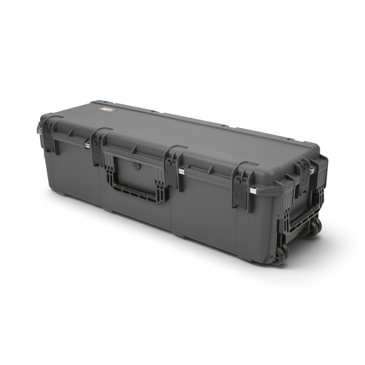 SKB Cases iSeries 4213-12 charcoal grey waterproof overland storage case with wheels and trigger latches.