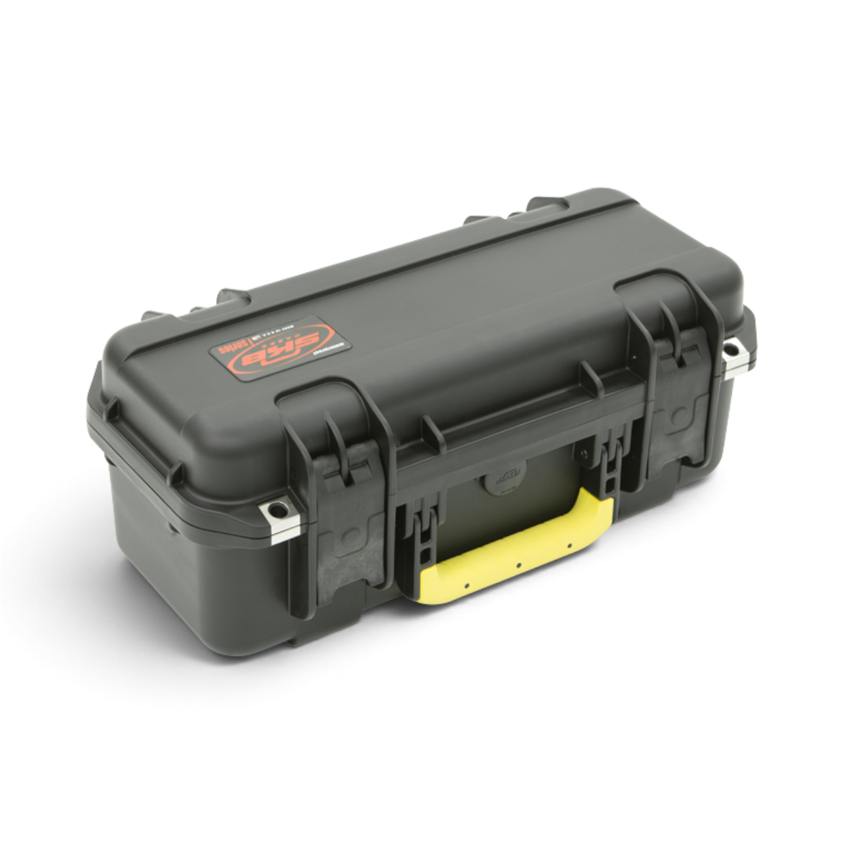 SKB Cases iSeries 1706-6 black waterproof lure case with yellow handle and secure trigger latches