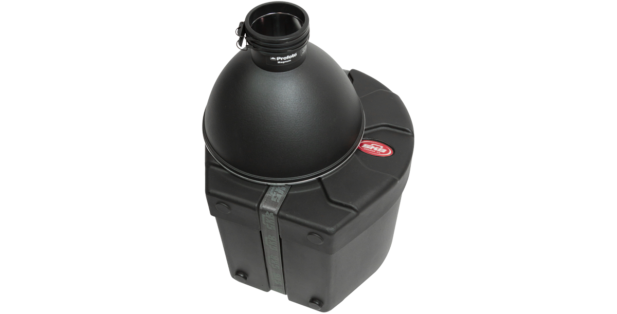 12 x 12 Drum Case - Durable Roto-Molded stacked with drum accessory on top, showcasing stable and compact storage solution.