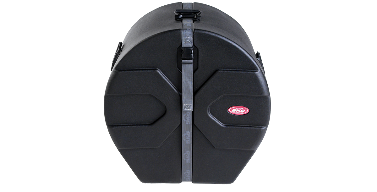 14 x 22 Marching Drum Case with Roto-molded design and secure strap closure, ideal for percussion protection and transport.