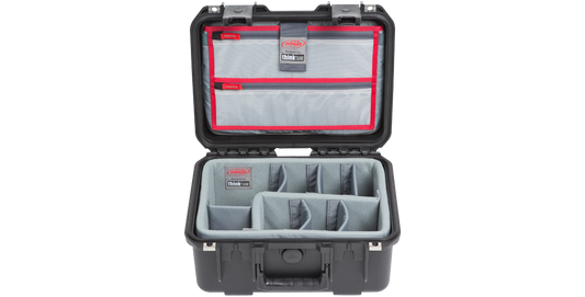 iSeries 1309-6 case with Think Tank organizer insert, featuring multiple padded compartments for secure storage of household accessories.