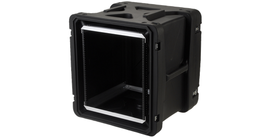 Angled view of 20-Inch Shock Rack with lightweight, shock-absorbing design ideal for rackmount equipment protection.