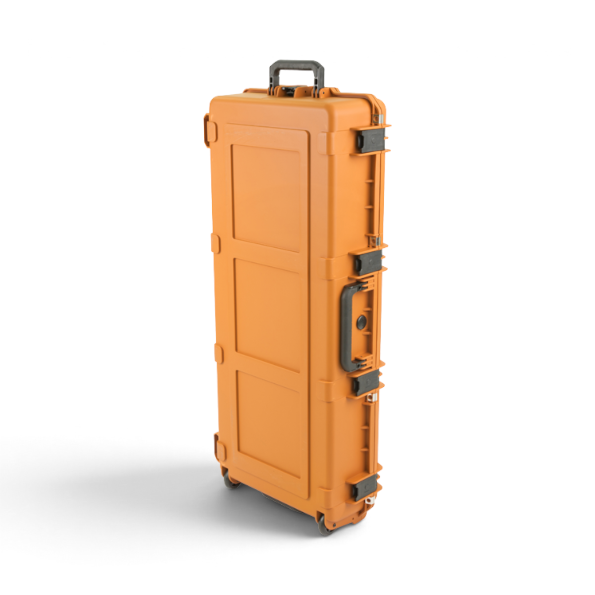 SKB Cases Pro Series large coyote brown injection molded waterproof bow case with heavy duty latches and wheels.