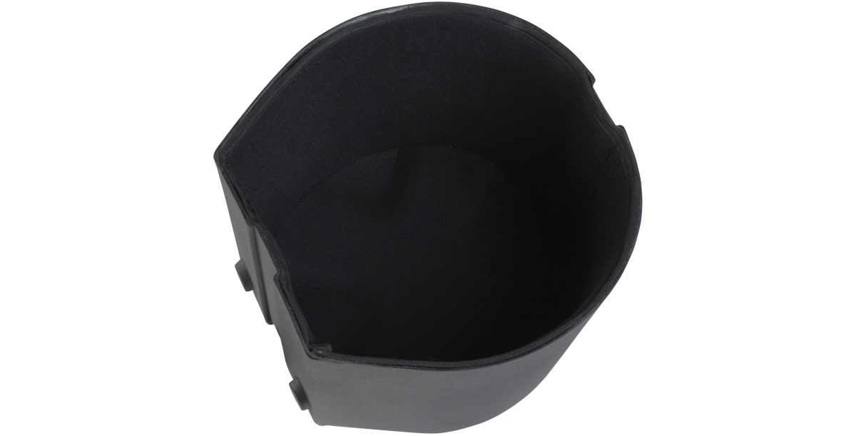 Interior view of padded 9 x 10 tom case, showcasing soft lining designed to cushion and protect drum surfaces from impact.