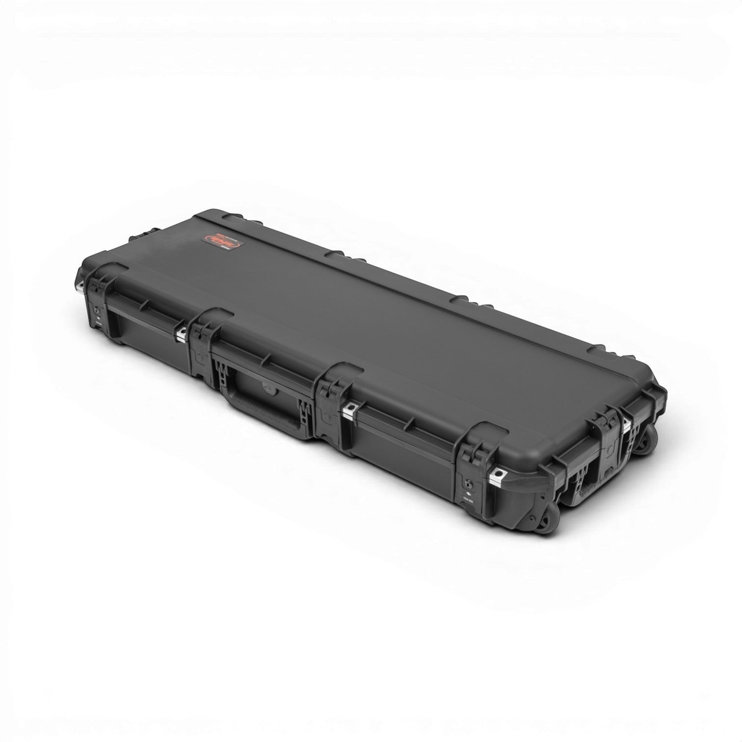 Durable iSeries guitar case with wheels and reinforced corners, designed for Stratocaster and Telecaster models.