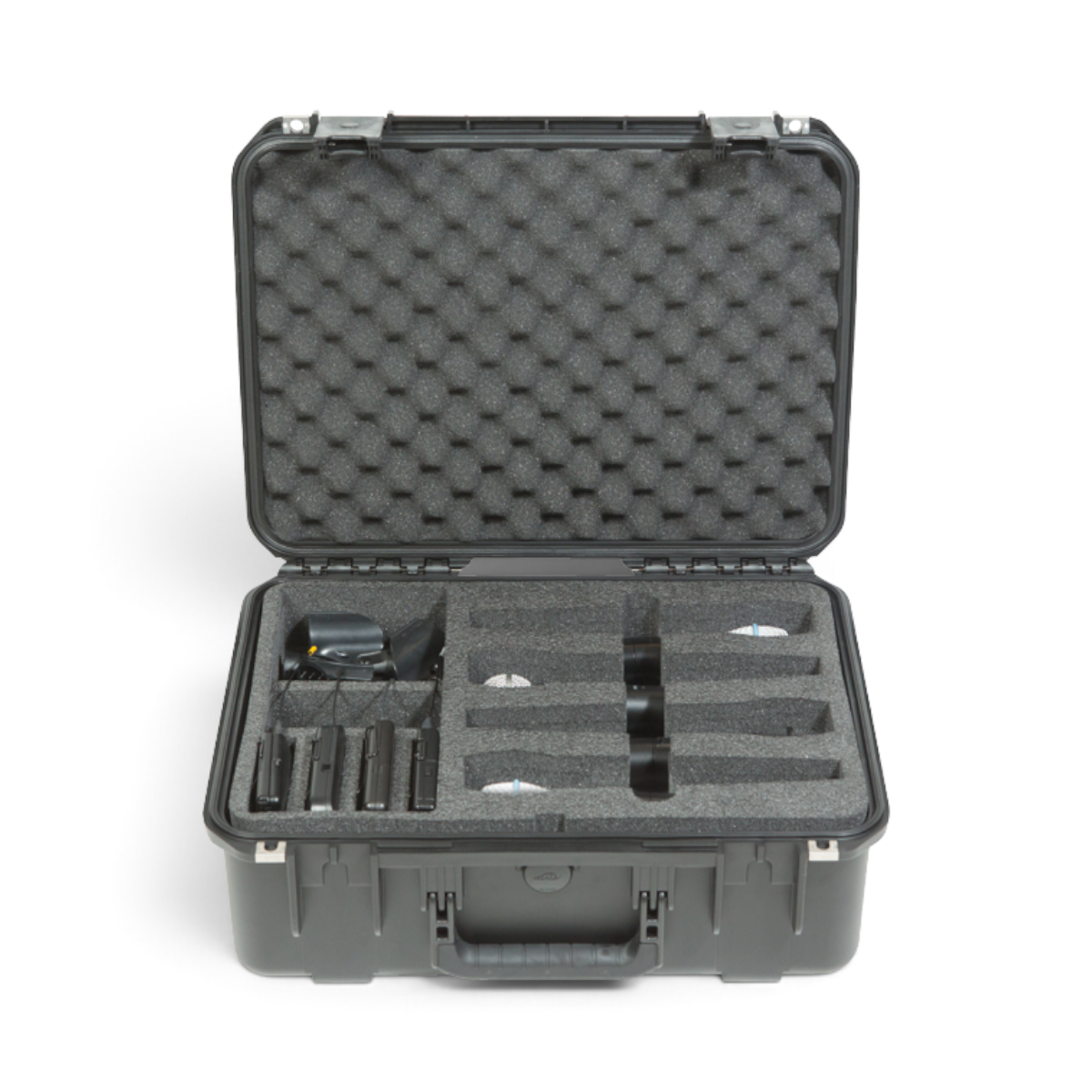 SKB Cases iSeries wireless microphone case with custom foam interior for eight mics and body pack transmitters