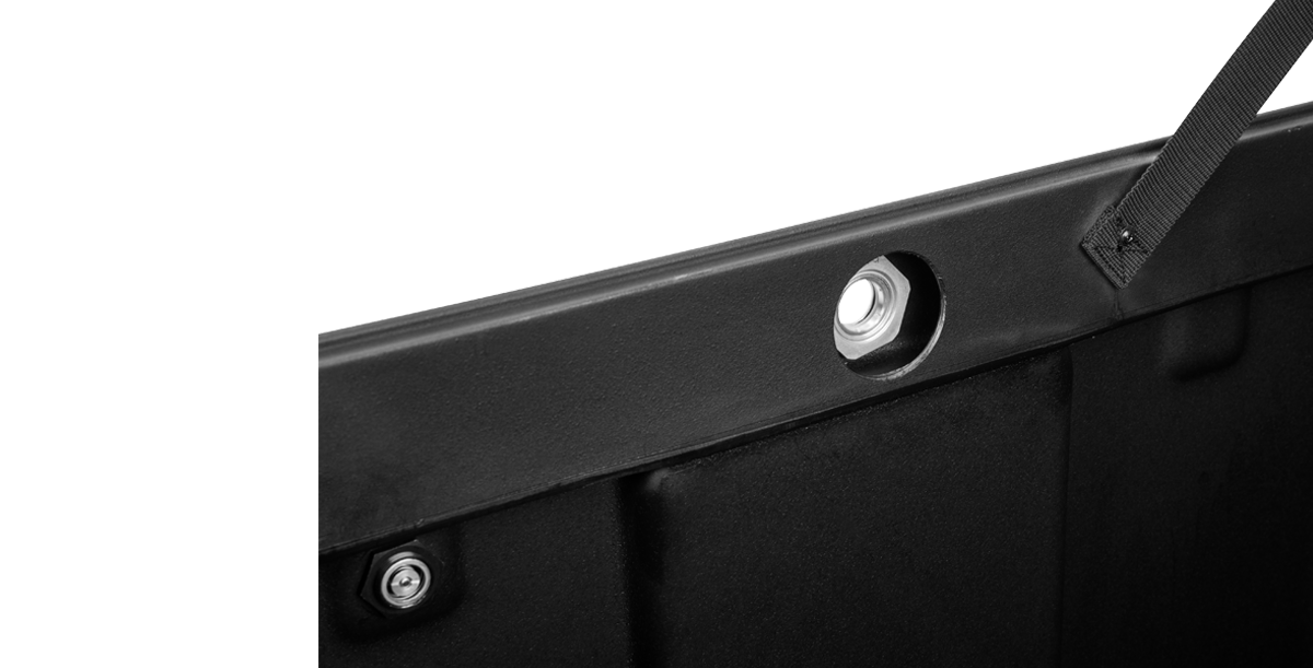 Angled close-up of rSeries TA446 Viewing Port installed in rugged case, highlighting anodized aluminum frame and clear window.