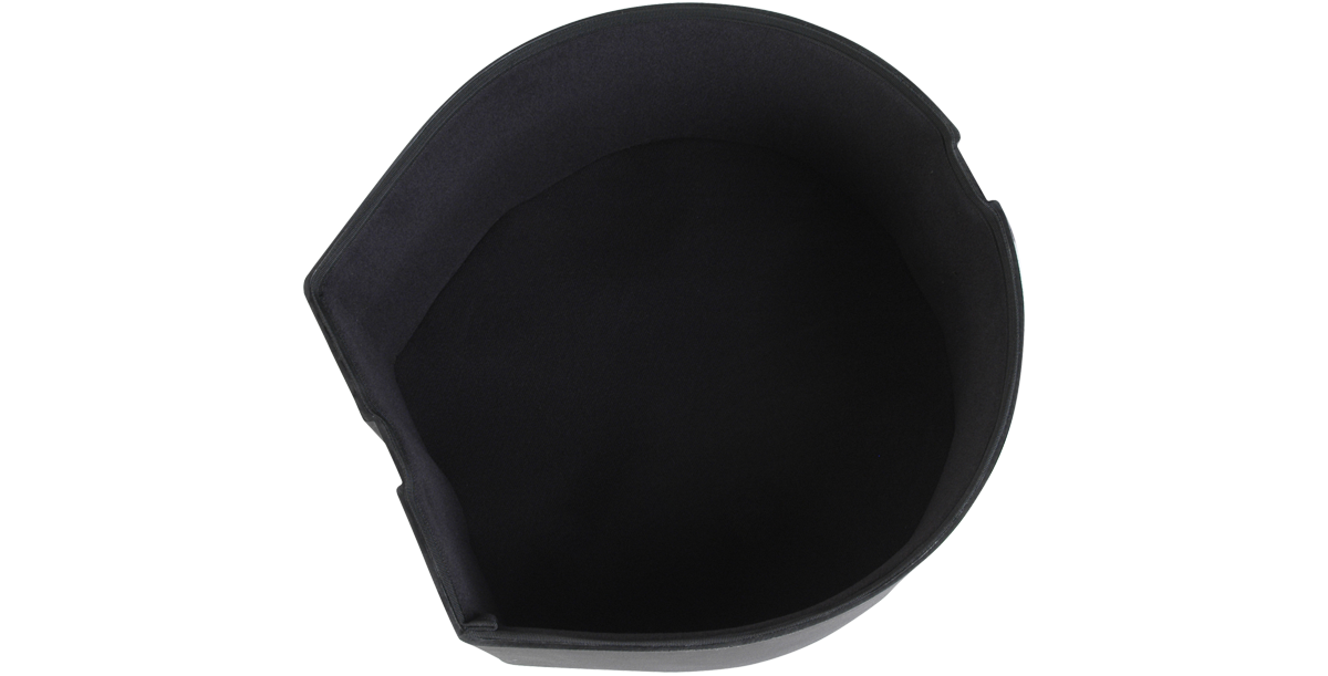 Interior view of empty 6.5 x 14 Snare Case showing soft padded lining designed to protect drum surfaces during transport.