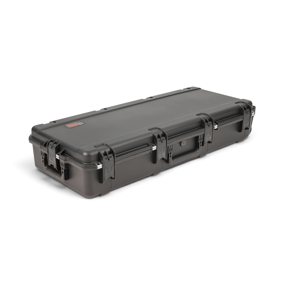 SKB Cases iSeries 4217-7 black waterproof double recurve bow case with heavy-duty latches and durable resin shell.