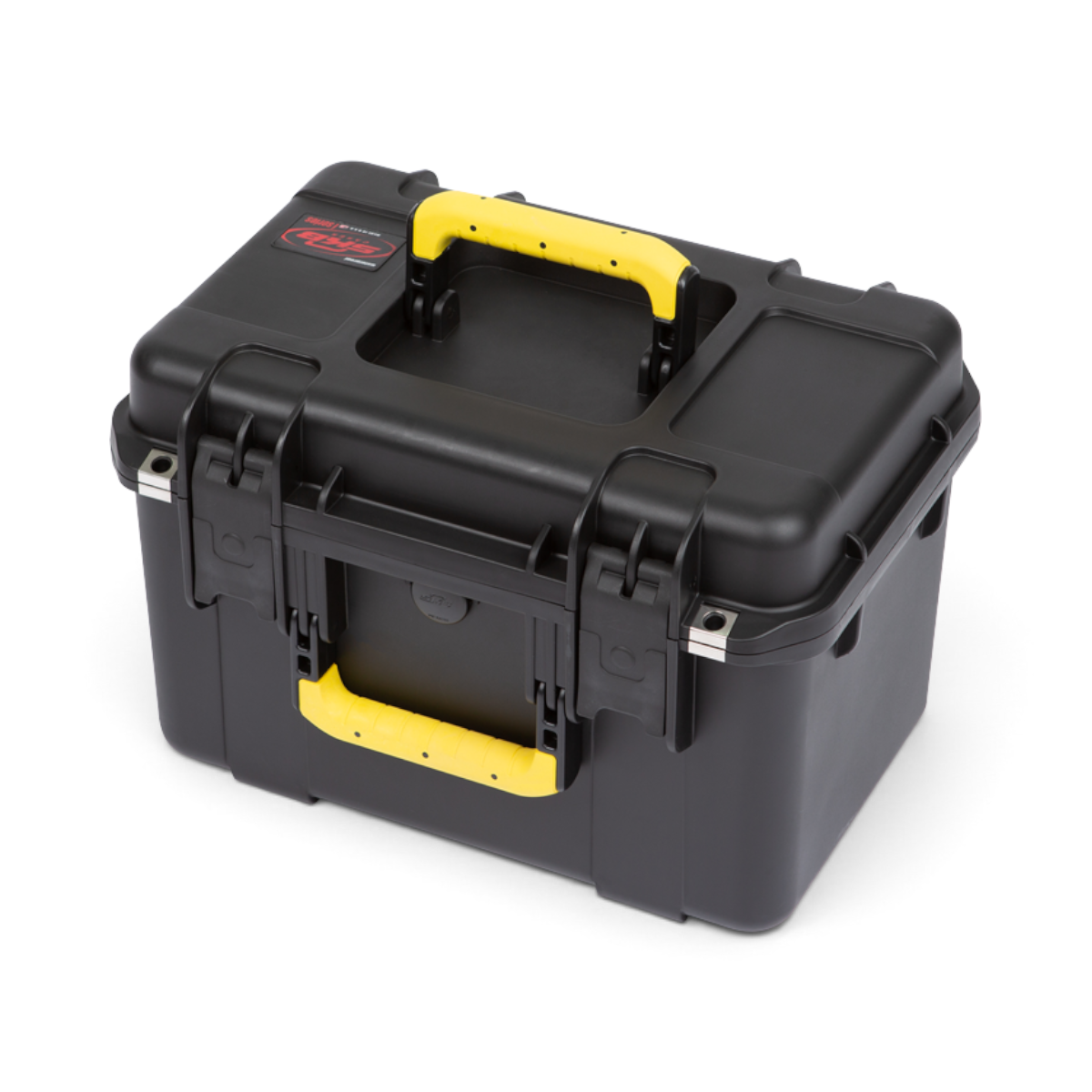 SKB Cases iSeries 1610-10 waterproof black lure case with yellow handles and secure trigger latches