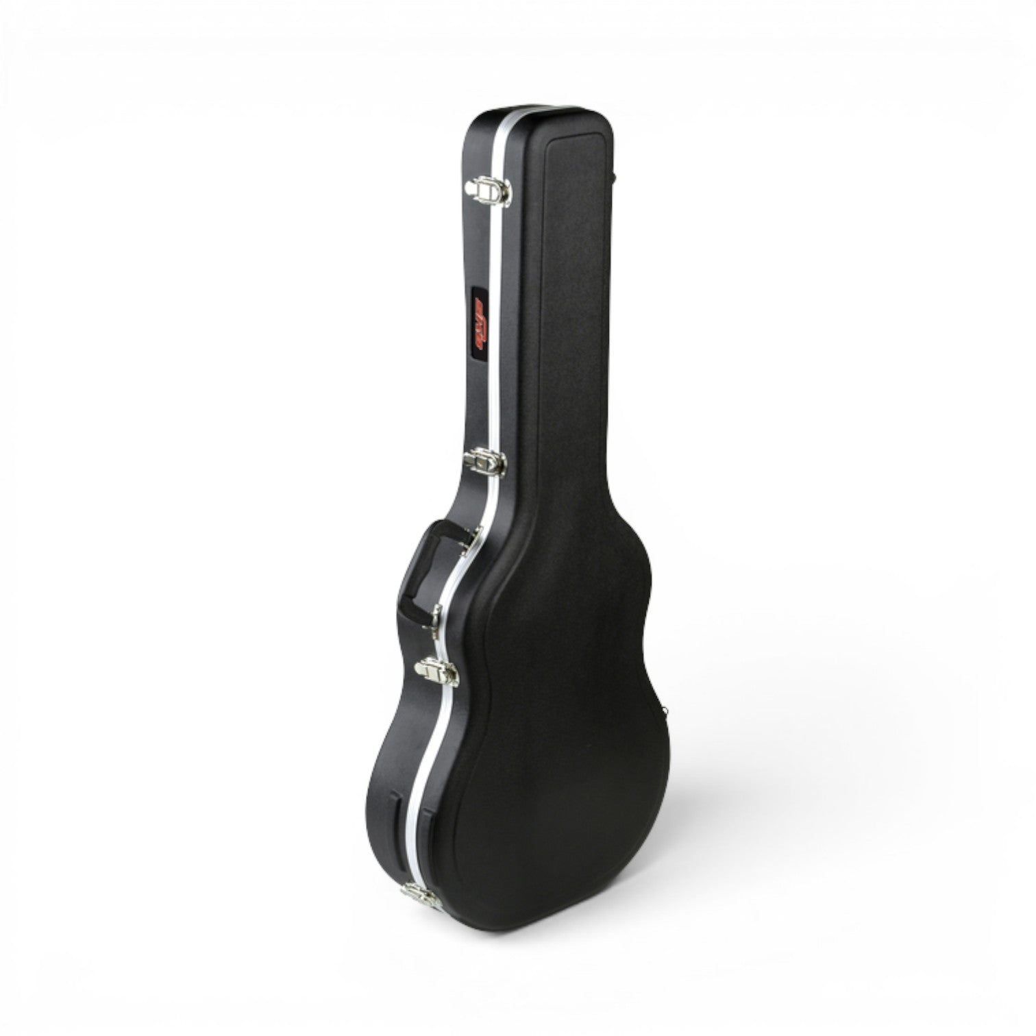 Side view of Economy Thin-line Acoustic Case showing slim profile and secure latches. Perfect fit for acoustic-electric and classical guitars.