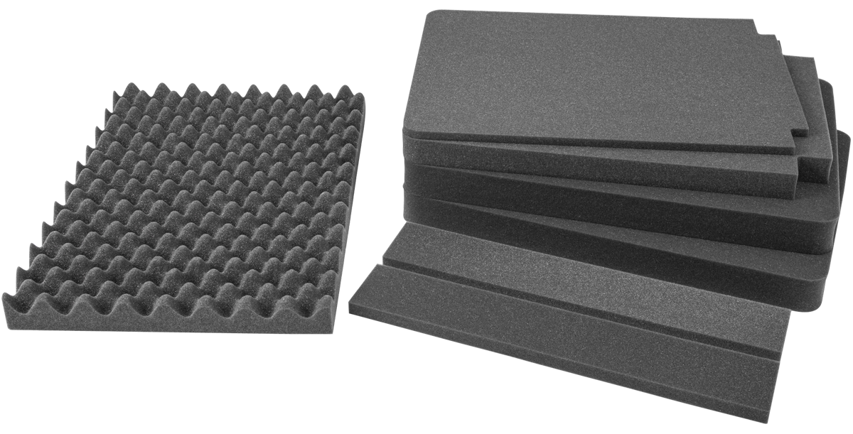 Replacement Foam for 3i-2215-8 cases with layered protective inserts and egg-crate top for secure storage customization.