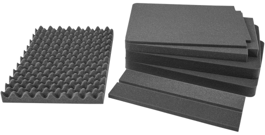 Replacement Foam for 3i-2215-8 cases with layered protective inserts and egg-crate top for secure storage customization.