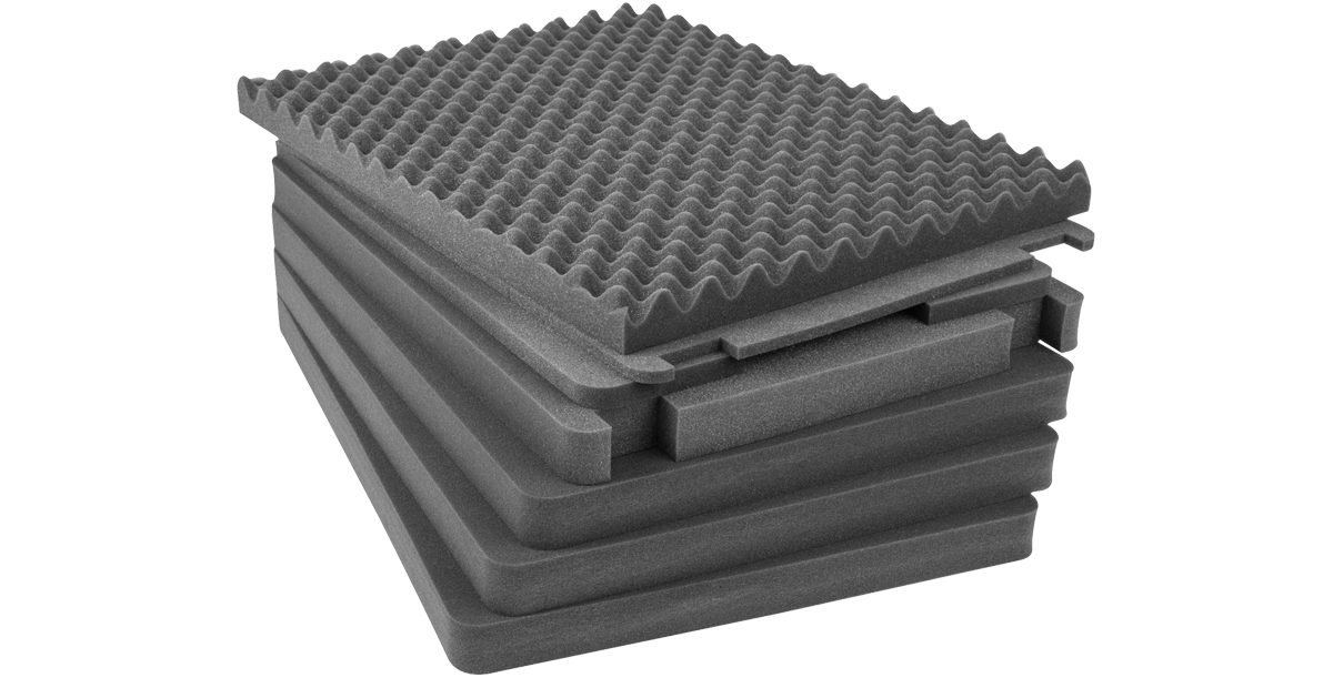 Cubed foam inserts 3i-2922-10 for single-lid cases, ideal for custom protection and cushioning of delicate items in vacuum accessory kits.