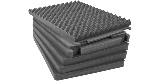 Cubed foam inserts 3i-2922-10 for single-lid cases, ideal for custom protection and cushioning of delicate items in vacuum accessory kits.