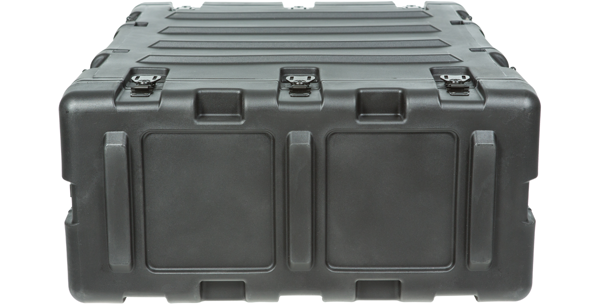 Top-down rear view of 20 inch shockproof rack case, emphasizing its rugged build and sealed design for electronics protection.